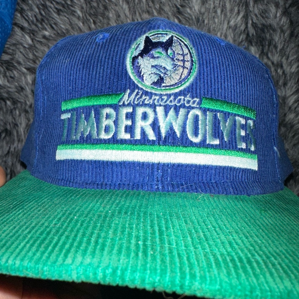Blue and Green Timberwolves Snapback Hat